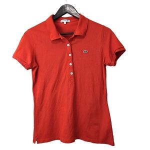 Lacoste Orange Short Sleeve Polo Shirt